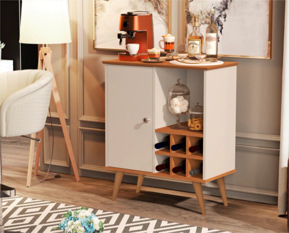 adega-buffet Como Montar uma Adega de Vinhos em Casa: Ideias de Decoração com Diferentes Estilos de Porta-Vinhos