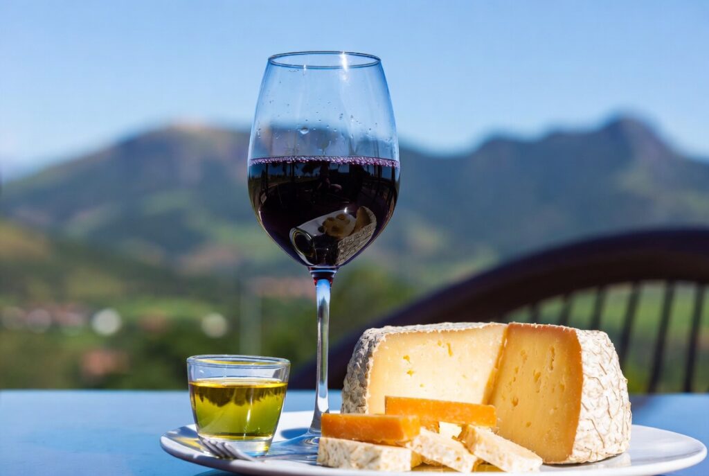 Harmonização regional: Vinho Syrah de Minas Gerais, azeite e Queijo Canastra.